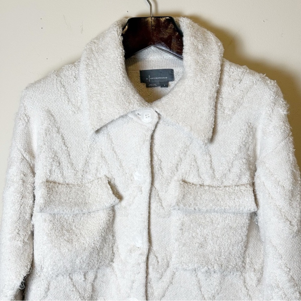 Anthropologie Flat White Sweater Coat S - Picture 4 of 9